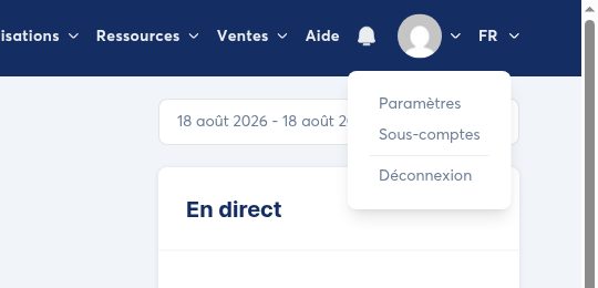 Ouvrez le menu de votre profil systeme.io