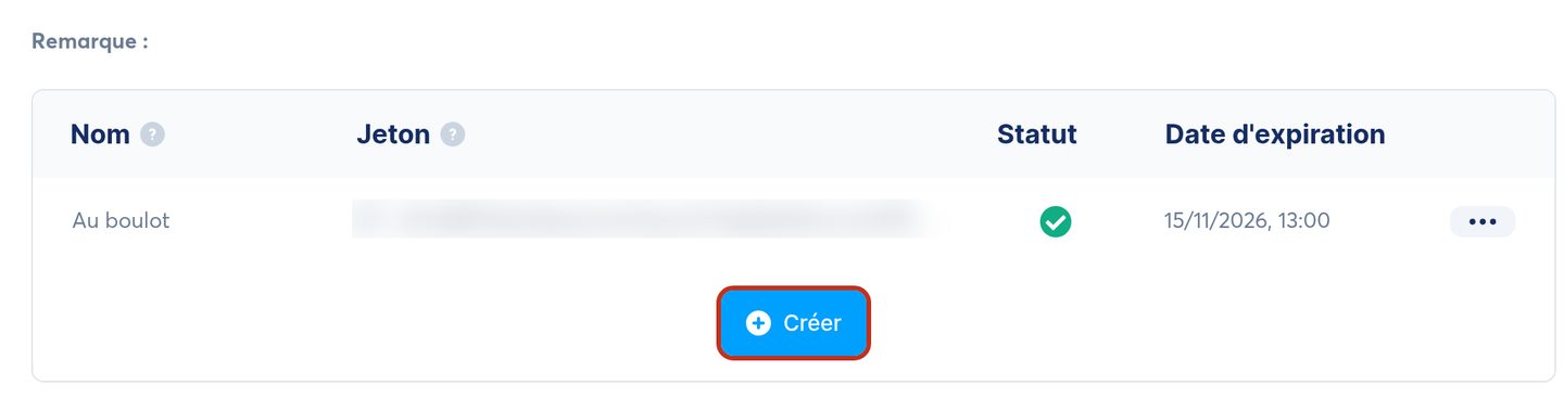 Copiez le jeton tout de suite