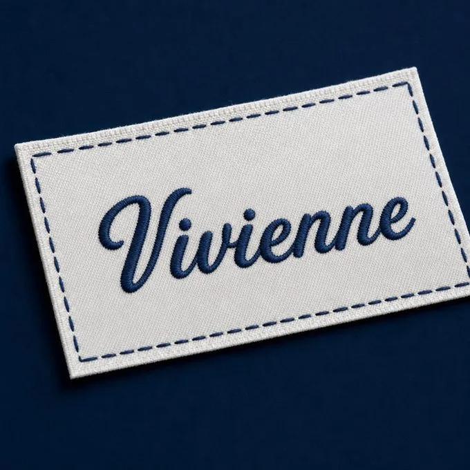 Étiquette tissée brodée du prénom Vivienne